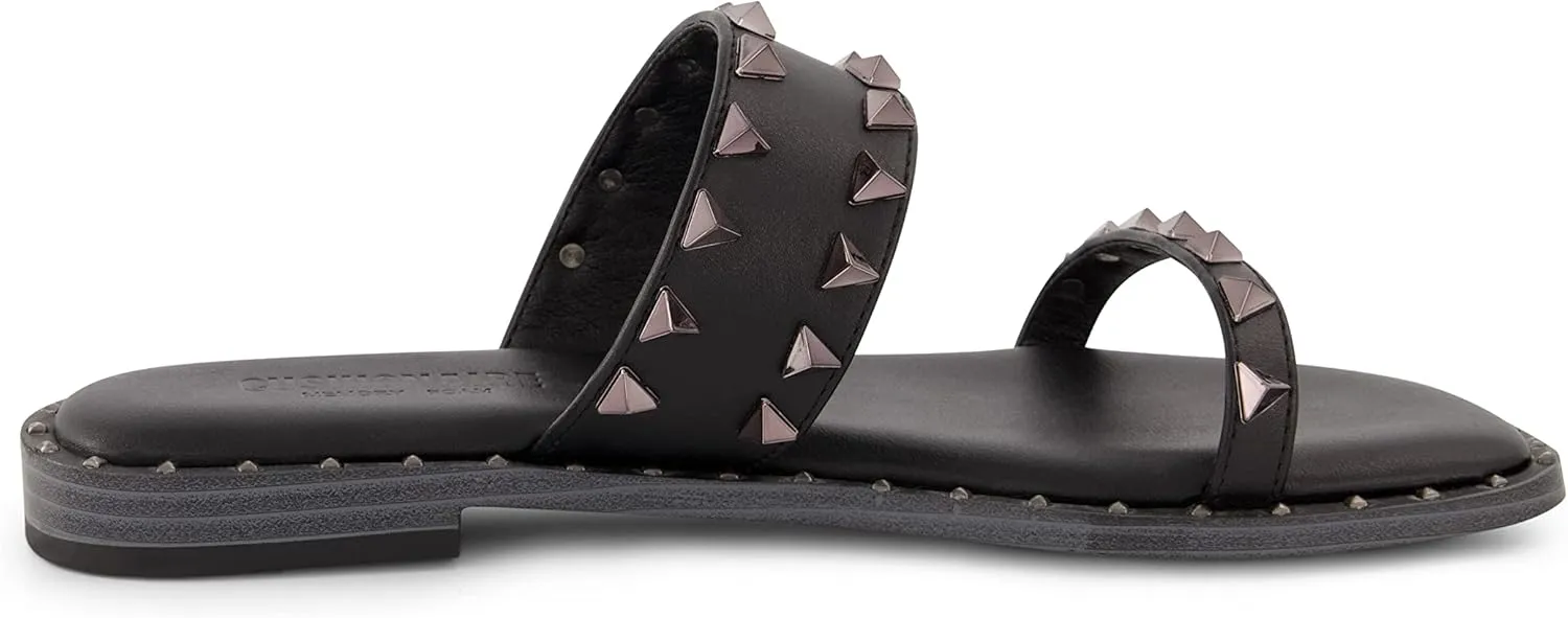 CUSHIONAIRE Women's Visby stud slide sandal  Memory Foam, Wide Widths Available