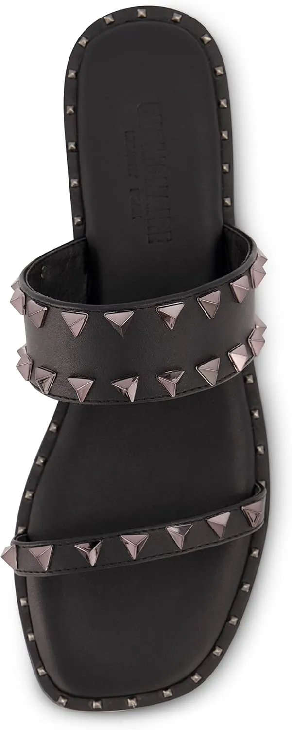 CUSHIONAIRE Women's Visby stud slide sandal  Memory Foam, Wide Widths Available