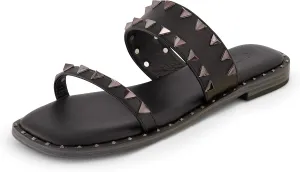CUSHIONAIRE Women's Visby stud slide sandal  Memory Foam, Wide Widths Available
