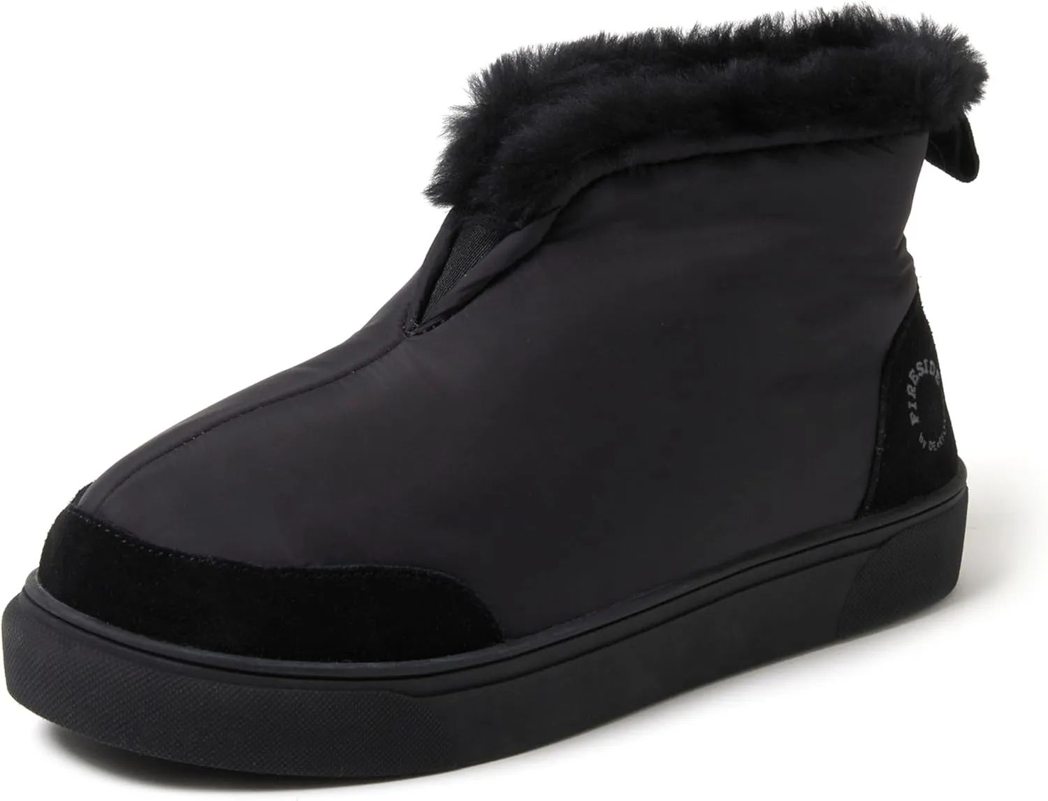 Dearfoams Women's Fireside Nylon Australian Shearling Water Resistant Après Winter Warm Up Bootie