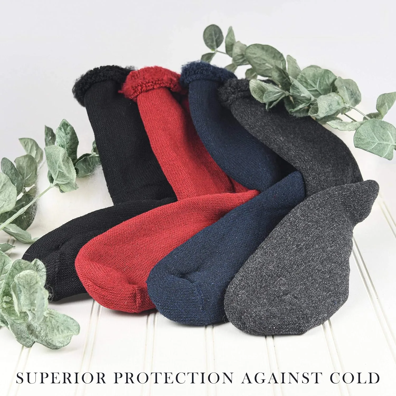 Debra Weitzner Thermal Socks for Men Women Warm Socks 4/6 Pairs Crew Winter Thick Boot Socks