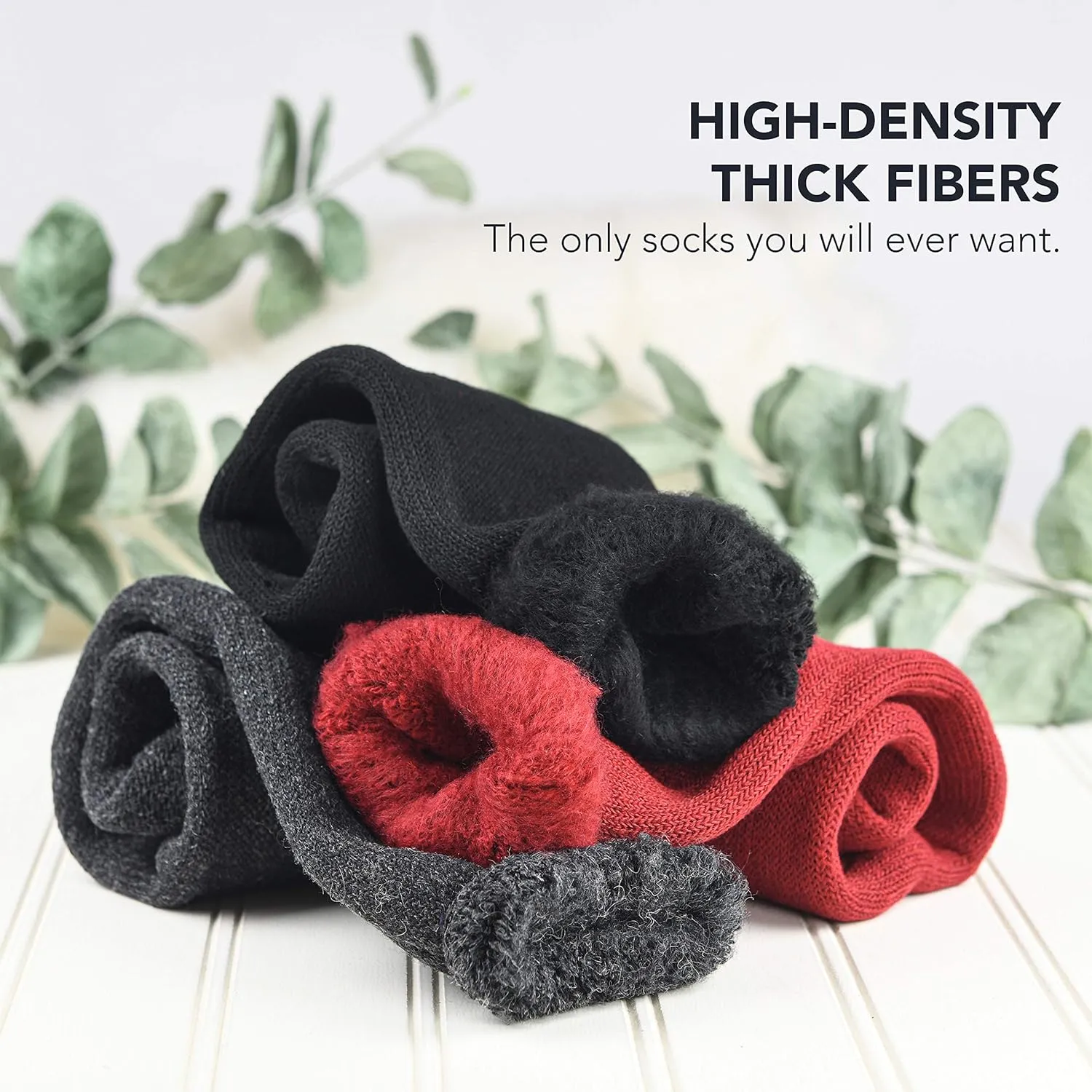 Debra Weitzner Thermal Socks for Men Women Warm Socks 4/6 Pairs Crew Winter Thick Boot Socks