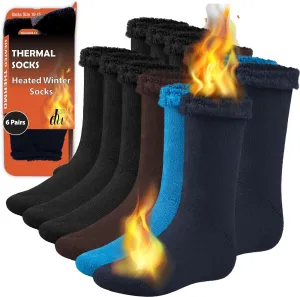 Debra Weitzner Thermal Socks for Men Women Warm Socks 4/6 Pairs Crew Winter Thick Boot Socks
