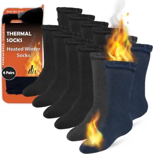 Debra Weitzner Thermal Socks for Men Women Warm Socks 4/6 Pairs Crew Winter Thick Boot Socks