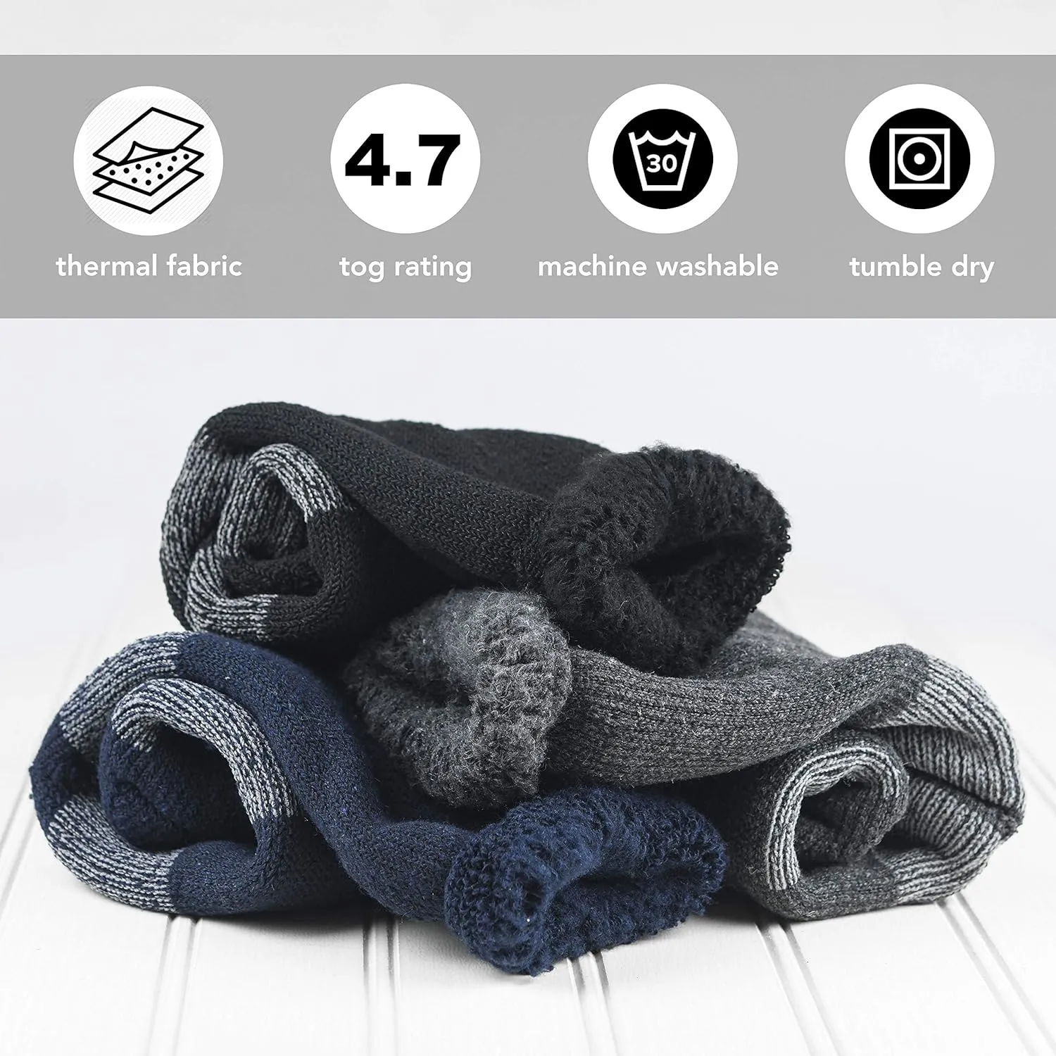 Debra Weitzner Thermal Socks for Men Women Warm Socks 4/6 Pairs Crew Winter Thick Boot Socks