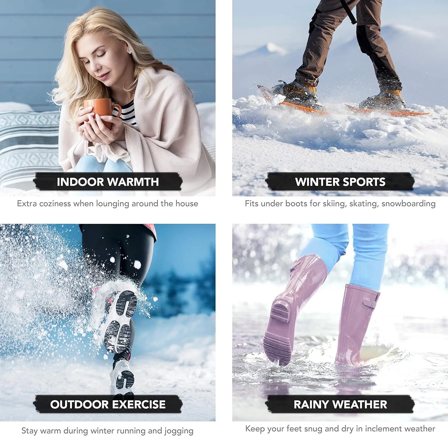 Debra Weitzner Thermal Socks for Men Women Warm Socks 4/6 Pairs Crew Winter Thick Boot Socks