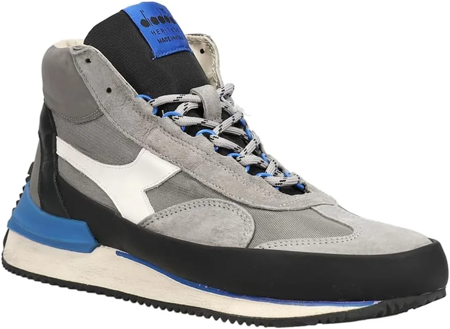 Diadora Mens Equipe Mid Mad Italia Nubuck Sw High Sneakers Shoes Casual - Grey