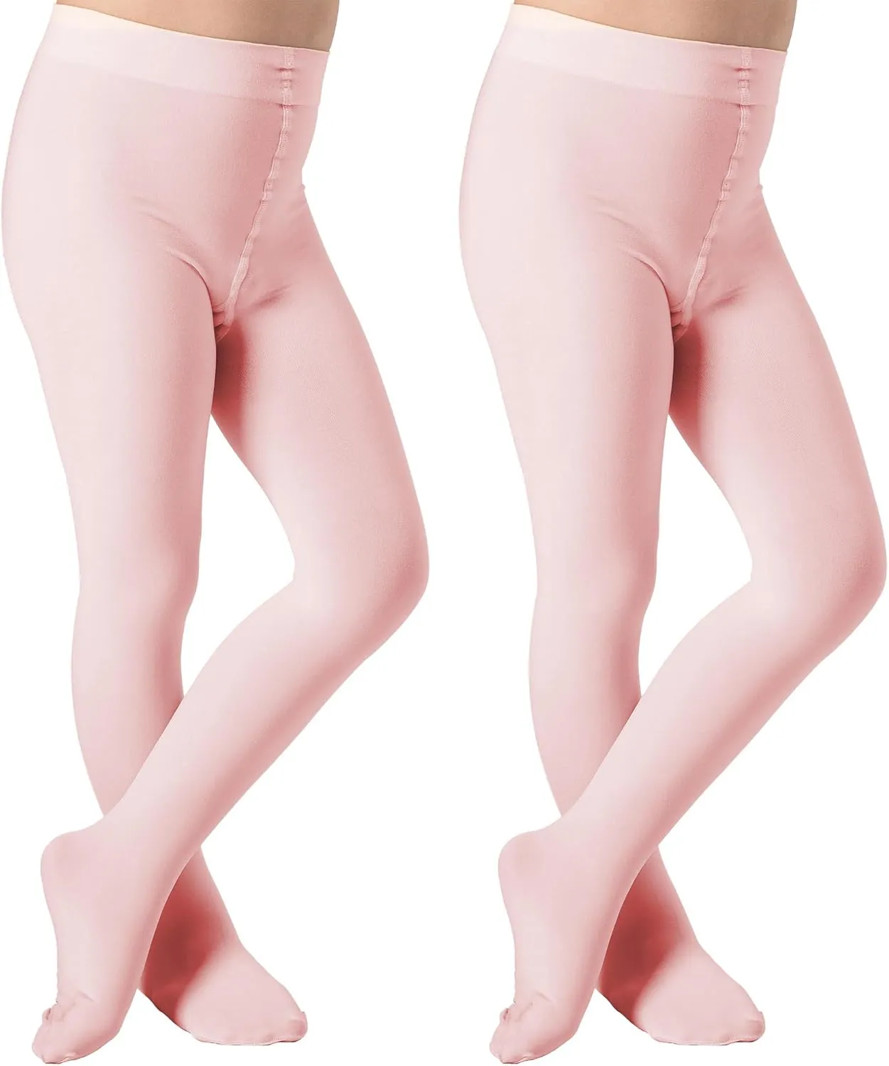 DIPUG Ballet Tights for Girls - Thick Soft Footed Dance Tights for Toddlers and Kids