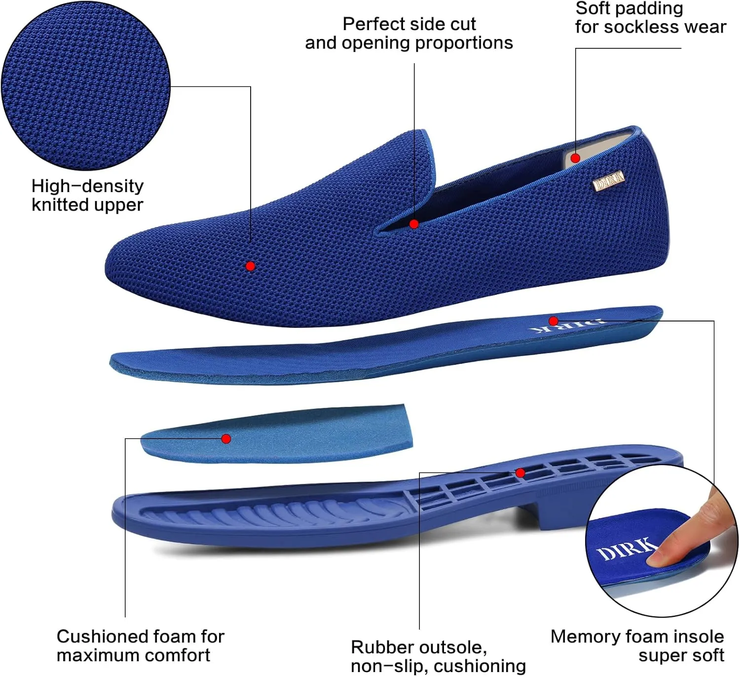 Dirk Dress Shoes for Men Tuxedo Shoes Slip-On Loafer Casual Oxford Shoes Fashion Lightweight
