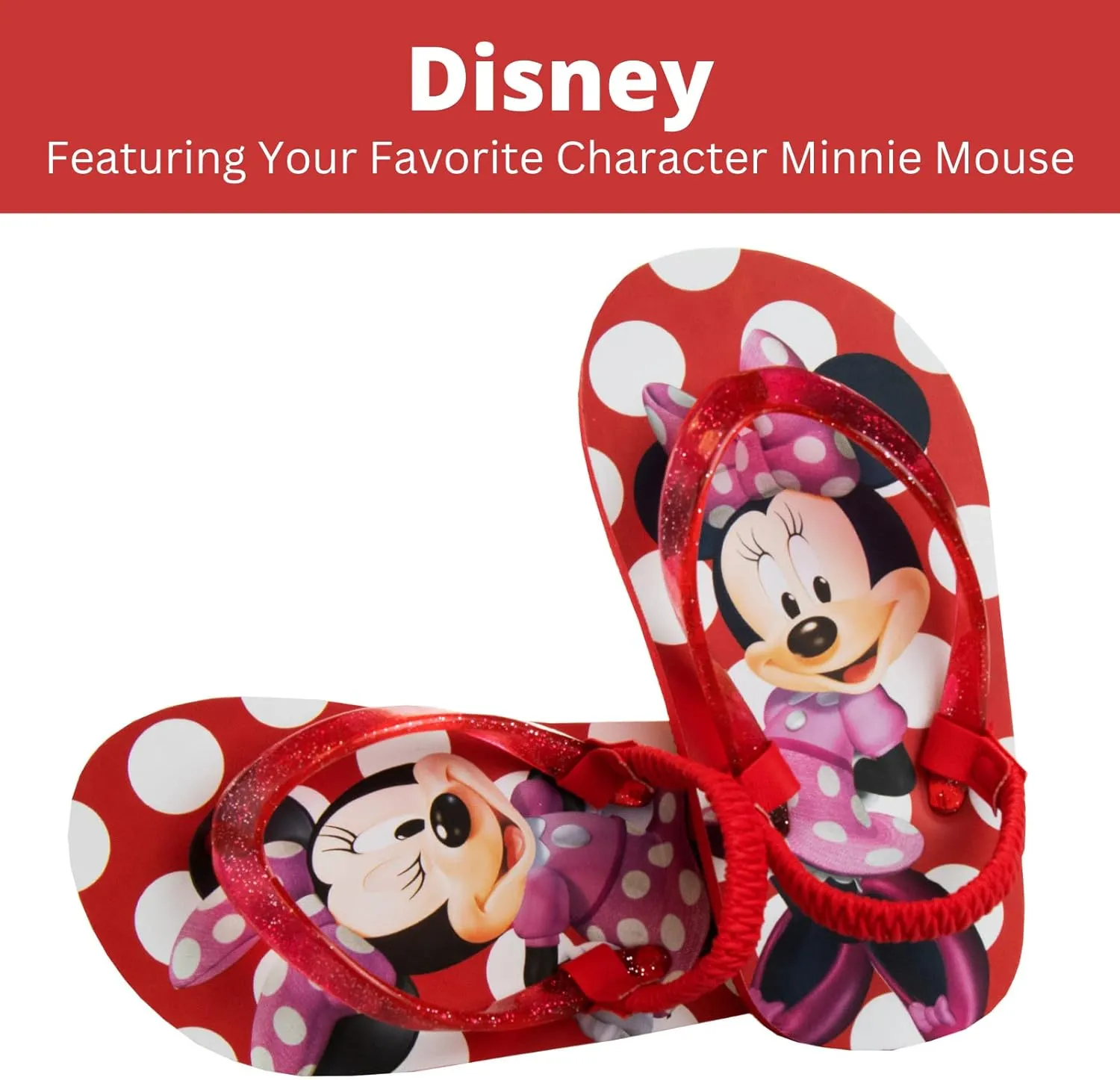 Disney Girls Boys Character Flip Flops Sandals Kids Water Shoes - Minnie Mickey Moana Toy Story Frozen Cars Encanto Princess Thong Beach Slides Slip On Quick Dry (Toddler-Little Kid)