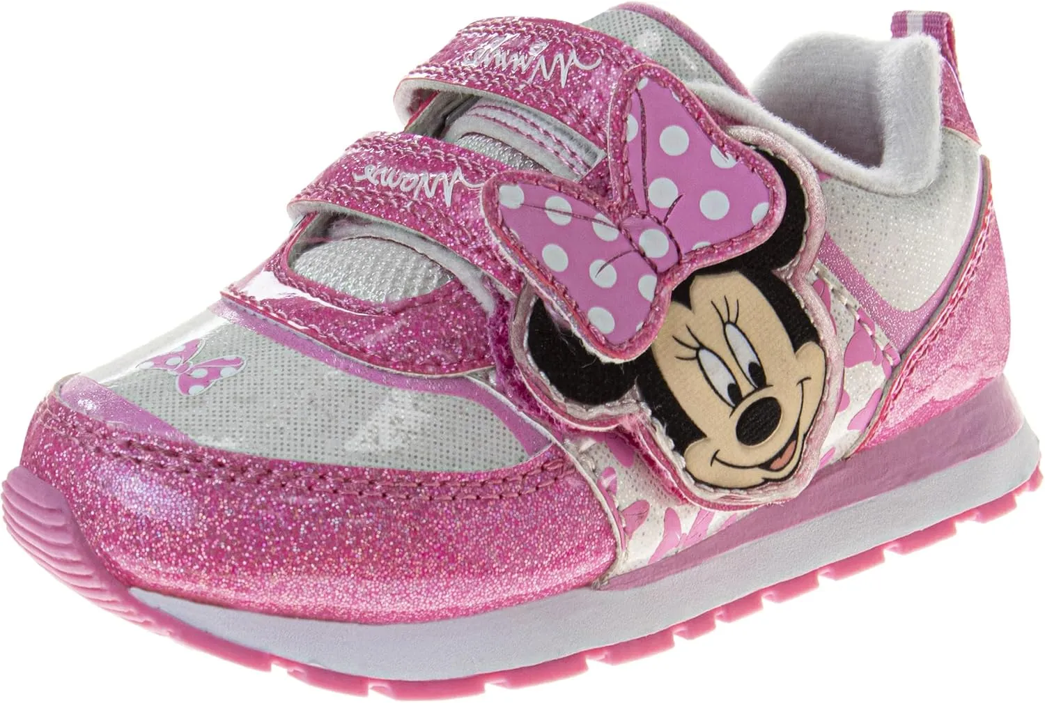 Disney Girls Minnie Mouse Light Up Laceless Running Shoes (Toddler/Little Girl)