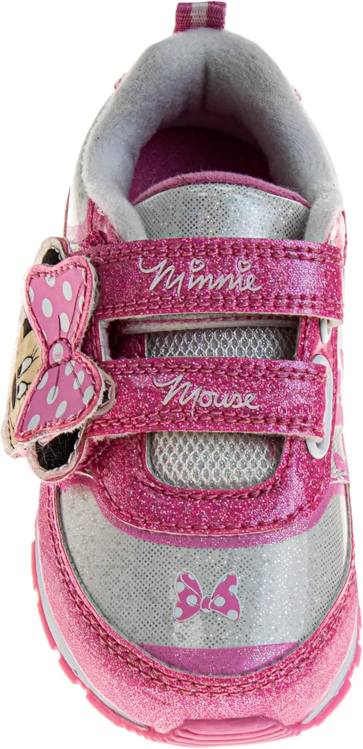Disney Girls Minnie Mouse Light Up Laceless Running Shoes (Toddler/Little Girl)