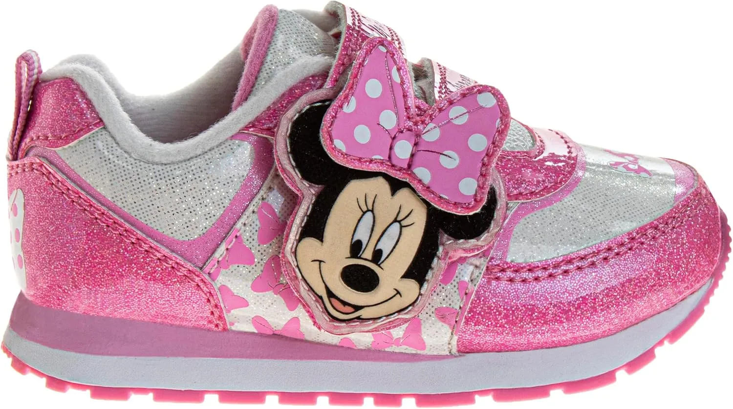 Disney Girls Minnie Mouse Light Up Laceless Running Shoes (Toddler/Little Girl)