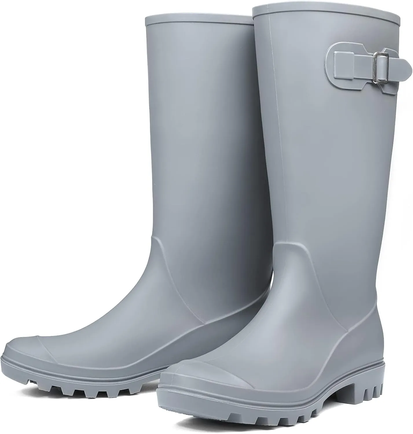 DKSUKO Waterproof Womens Rain Boots insulated,Lightweight Rubber fashion Boots in Gardening,Warm and Comfortable Wide Calf Rain Boots with Glossy in Outdoor
