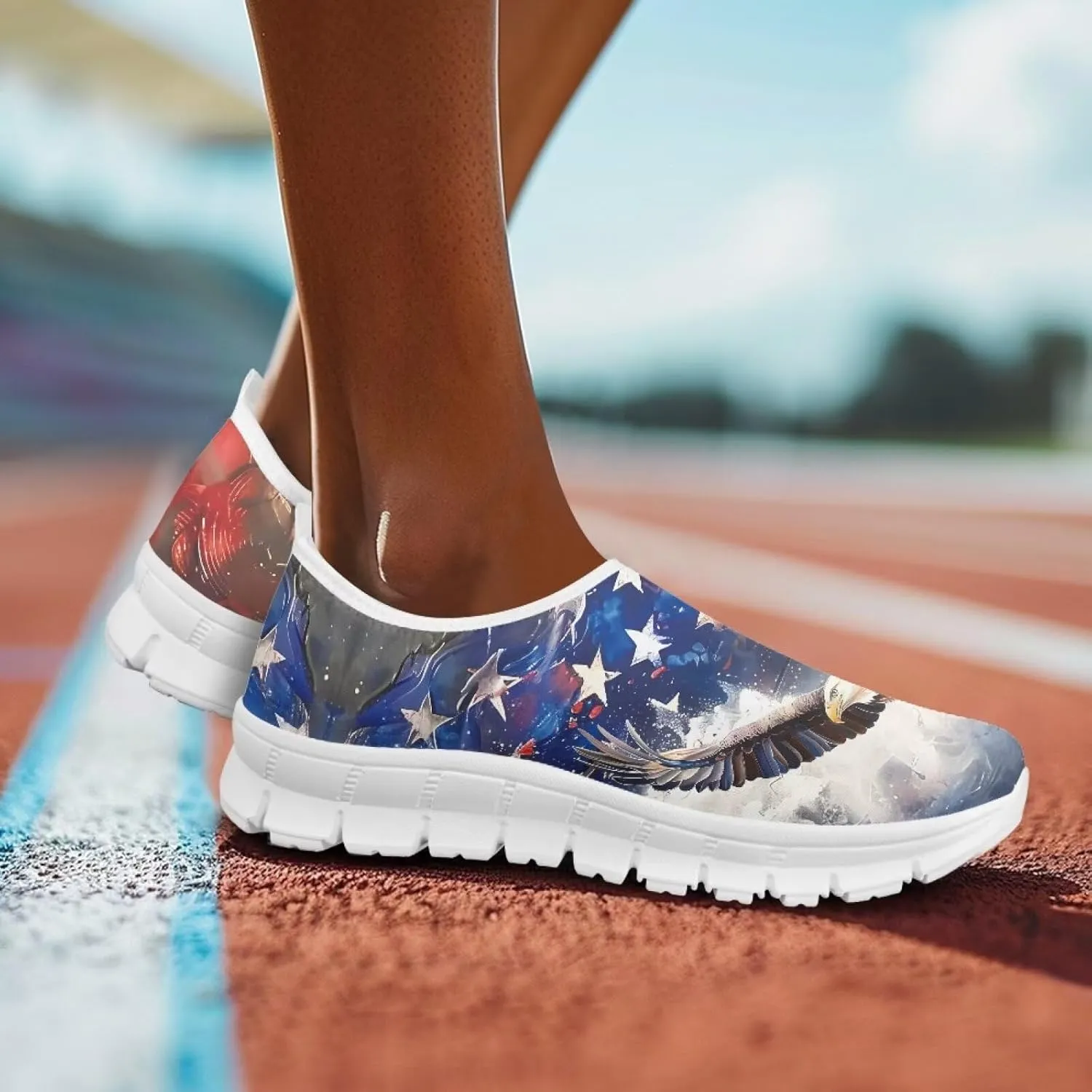 Doojoayie Art Printed Women Slip On Shoes for Ladies Tennis Shoes Daily Casual Footwear
