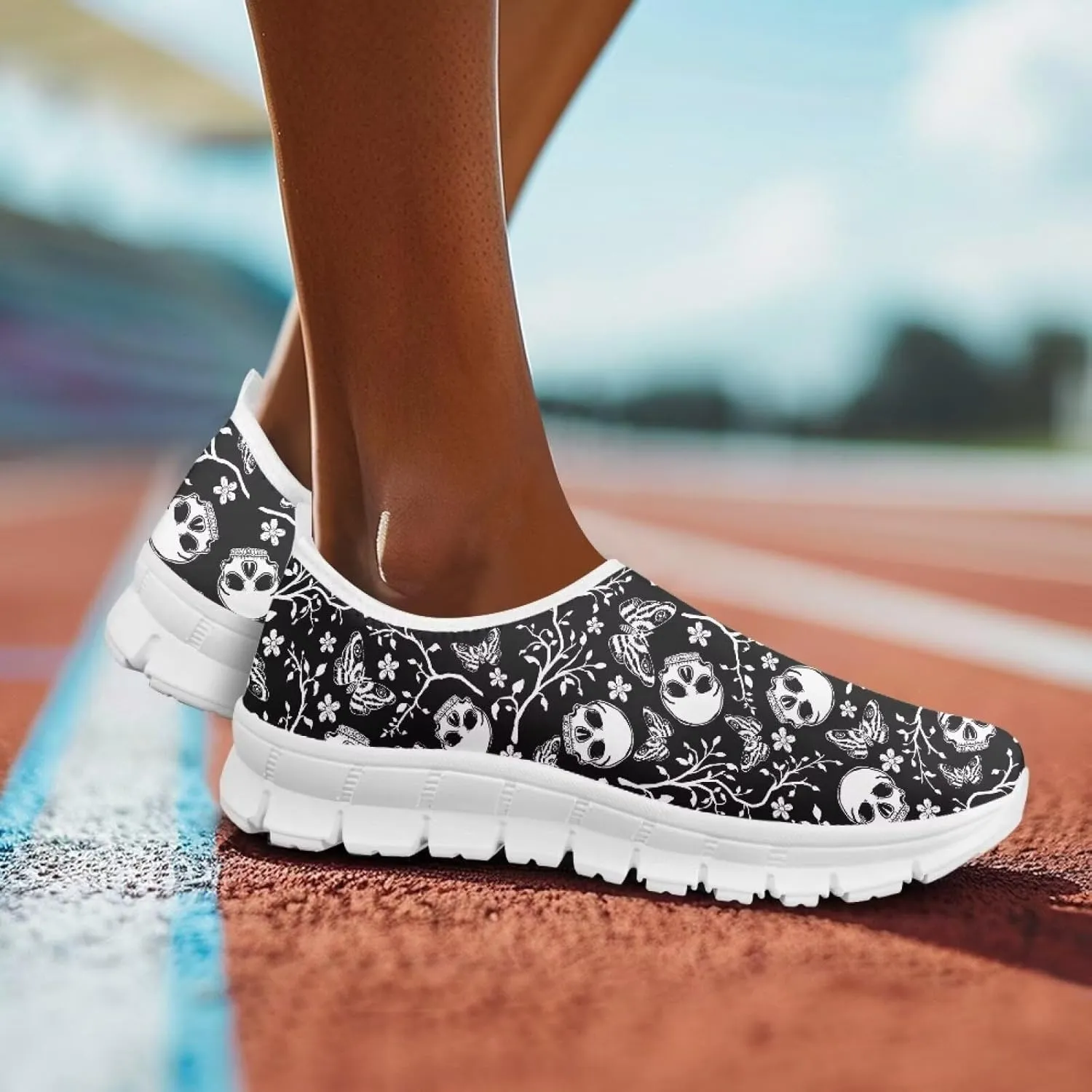 Doojoayie Art Printed Women Slip On Shoes for Ladies Tennis Shoes Daily Casual Footwear