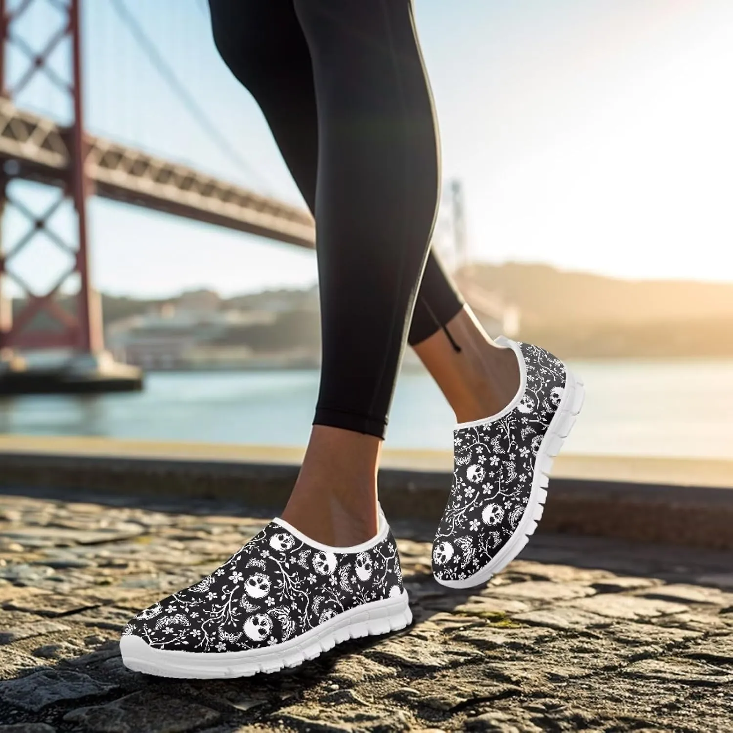 Doojoayie Art Printed Women Slip On Shoes for Ladies Tennis Shoes Daily Casual Footwear
