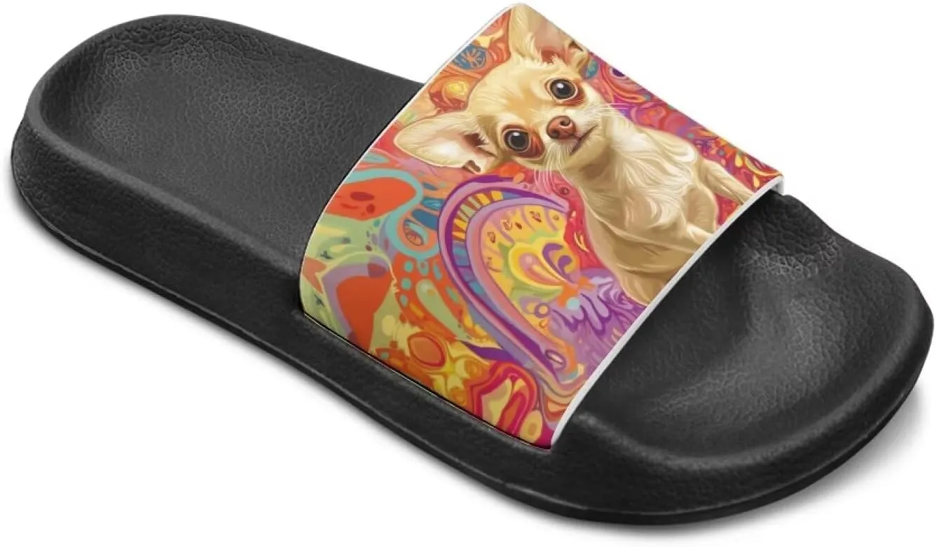 Doojoayie Cute Pet Little Girls Slip On Sandals Wide Fit for Kids Outdoor Play