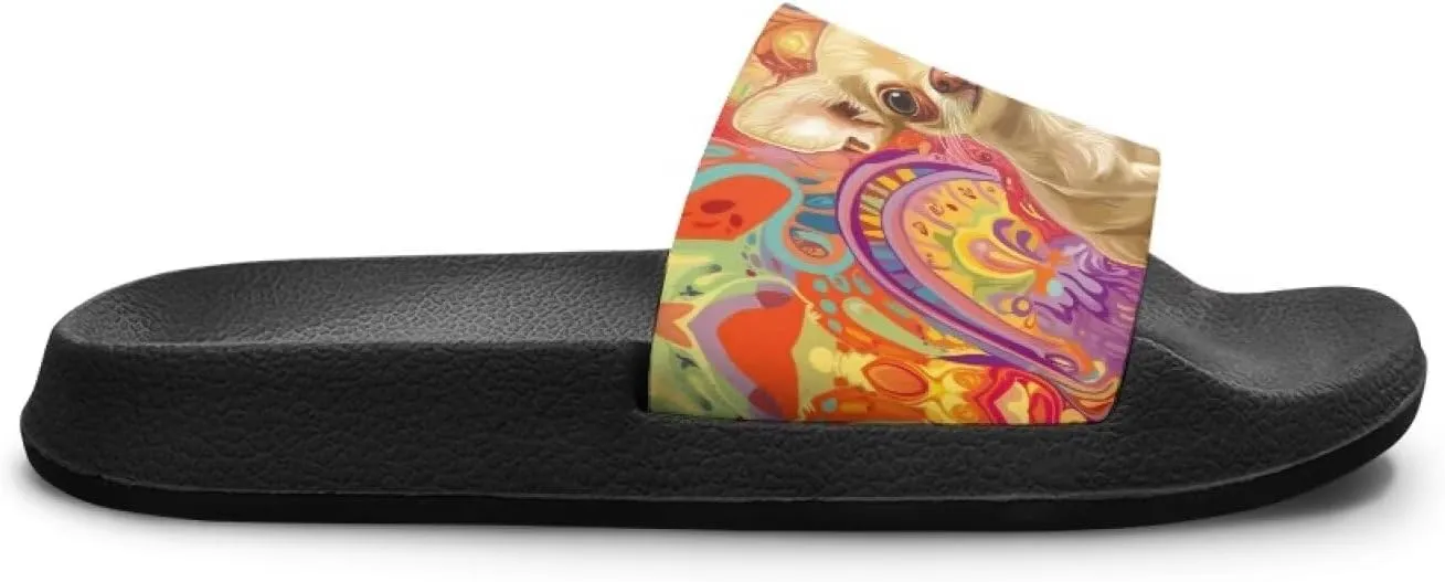 Doojoayie Cute Pet Little Girls Slip On Sandals Wide Fit for Kids Outdoor Play