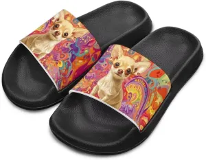 Doojoayie Cute Pet Little Girls Slip On Sandals Wide Fit for Kids Outdoor Play