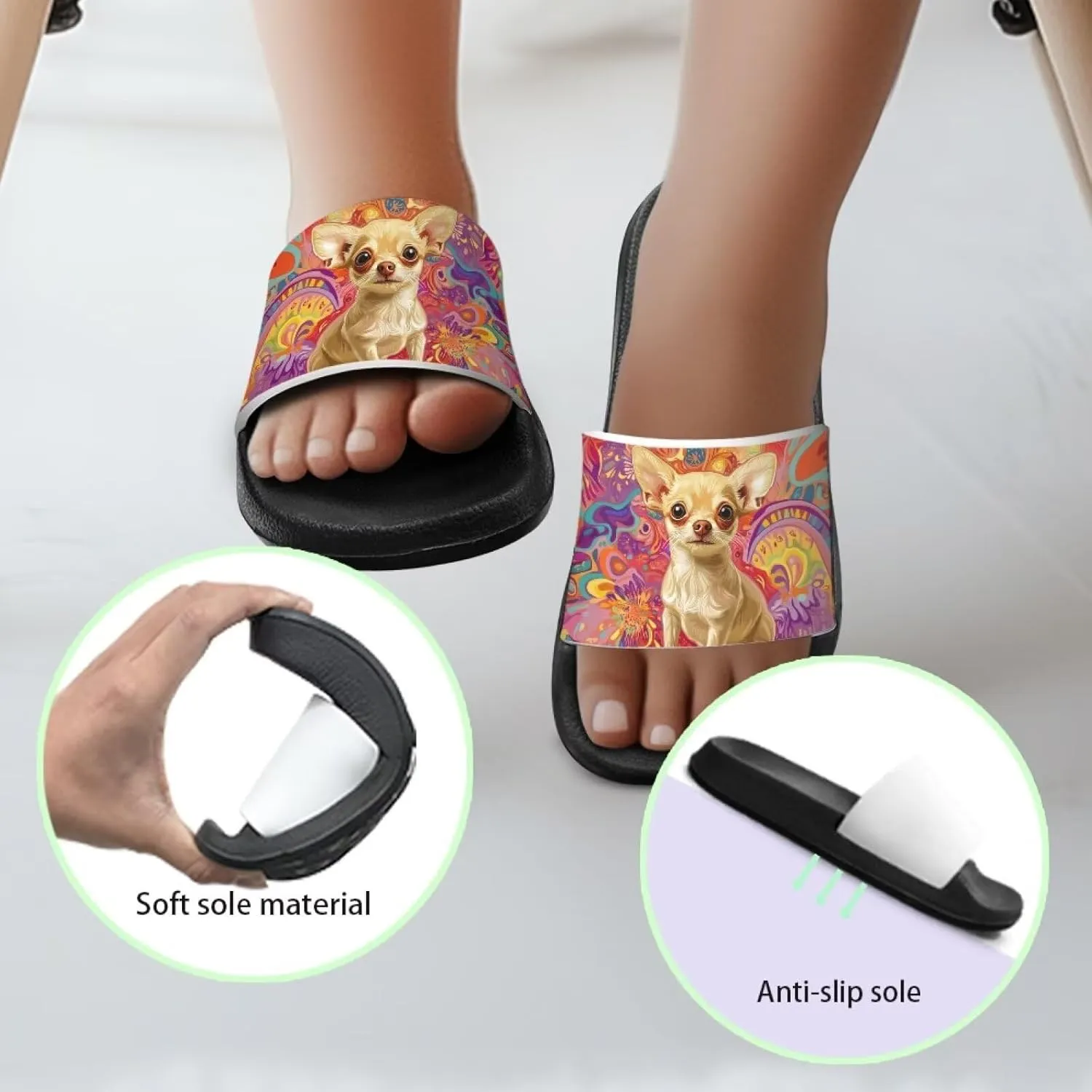 Doojoayie Cute Pet Little Girls Slip On Sandals Wide Fit for Kids Outdoor Play