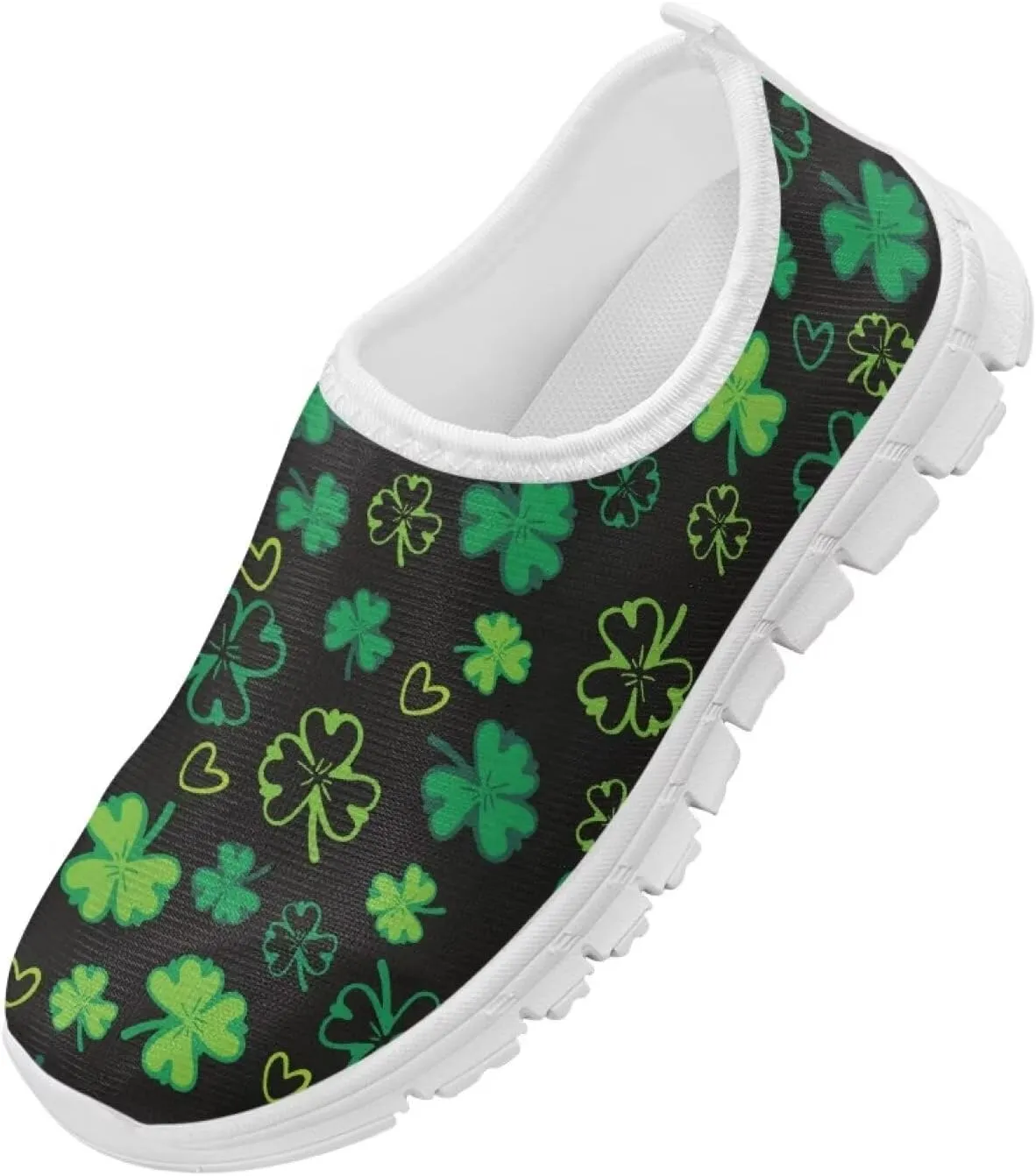 Doojoayie Girls St Patrick's Day Shoes Slip On Running Shoes Kids Holiday Present