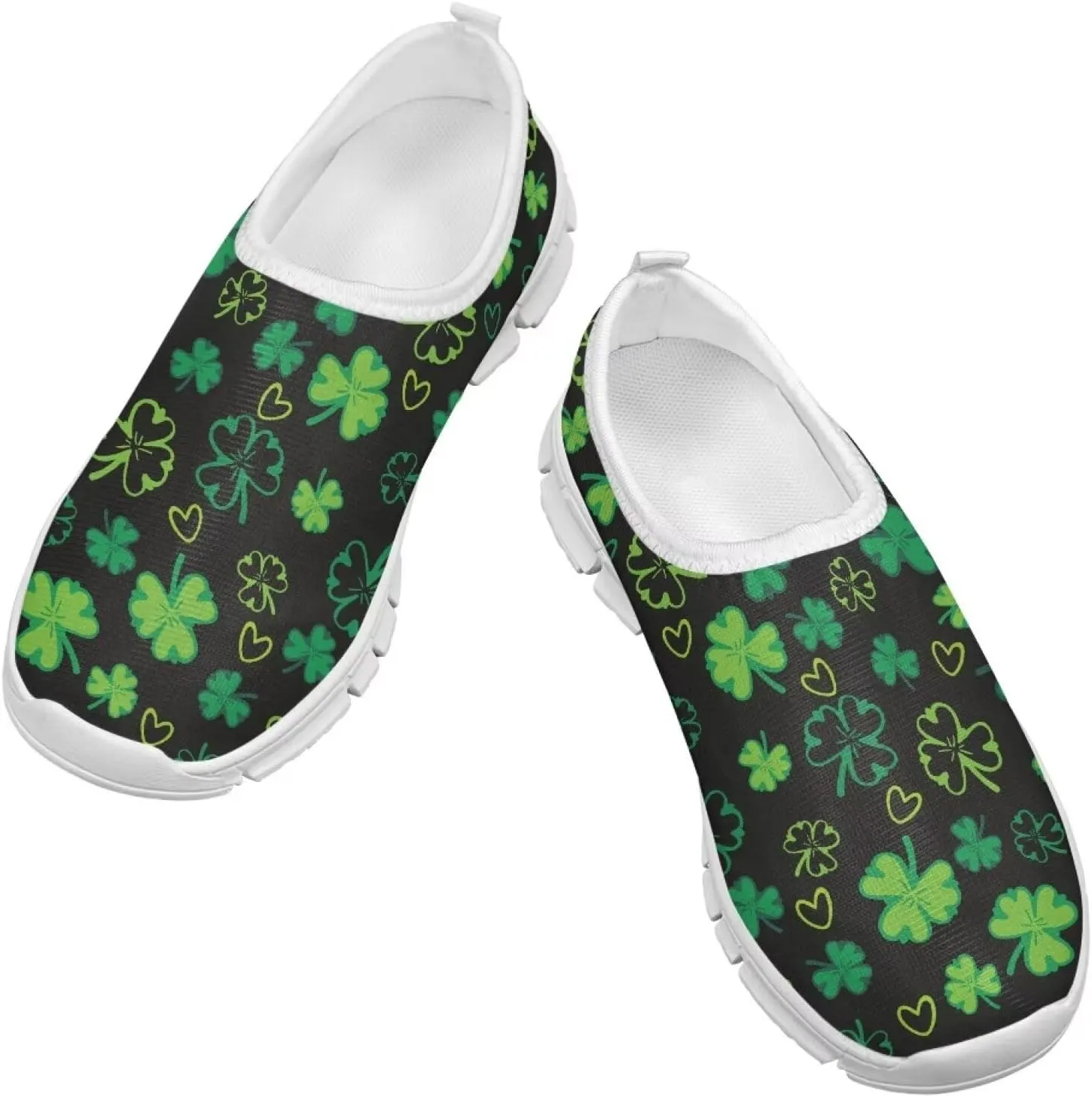 Doojoayie Girls St Patrick's Day Shoes Slip On Running Shoes Kids Holiday Present