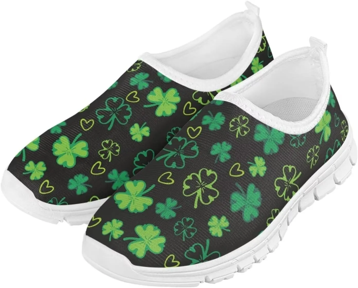 Doojoayie Girls St Patrick's Day Shoes Slip On Running Shoes Kids Holiday Present