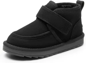 DREAM PAIRS Boys Boots Kids Girls Winter Warm Faux Fur Walking Ankle Boots FuzzyGo Kid's Cozy Tap for Toddler/Little Kid