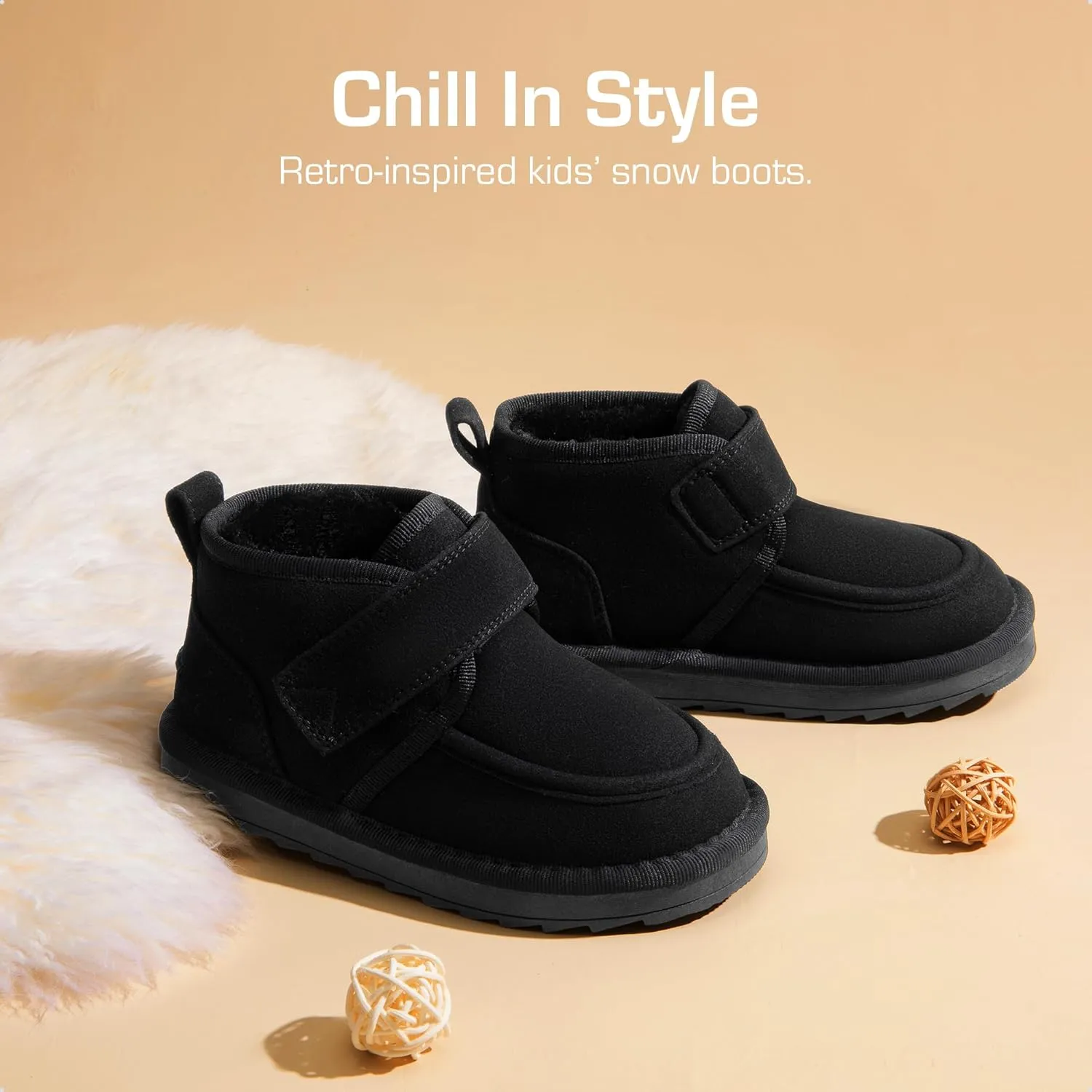 DREAM PAIRS Boys Boots Kids Girls Winter Warm Faux Fur Walking Ankle Boots FuzzyGo Kid's Cozy Tap for Toddler/Little Kid