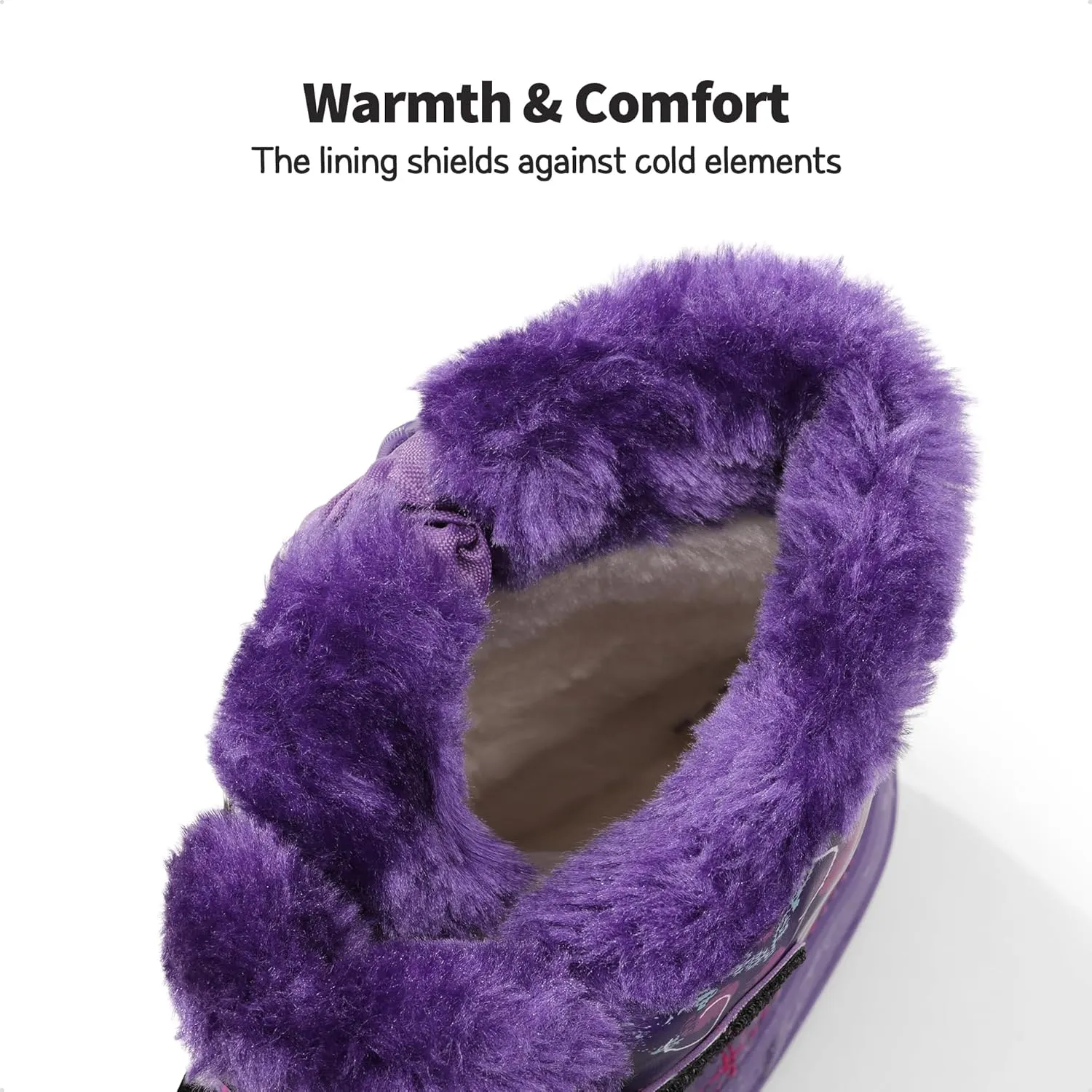 DREAM PAIRS Boys Girls Snow Boots Water-Resistant Outdoor Sport Warm Cozy Anti-Slip Cute Ankle Winter Shoes for Toddler/Little/Big Kid