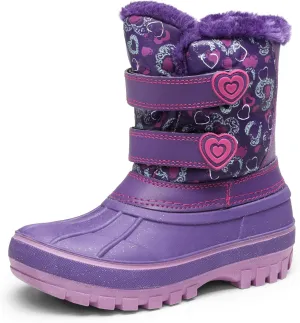 DREAM PAIRS Boys Girls Snow Boots Water-Resistant Outdoor Sport Warm Cozy Anti-Slip Cute Ankle Winter Shoes for Toddler/Little/Big Kid