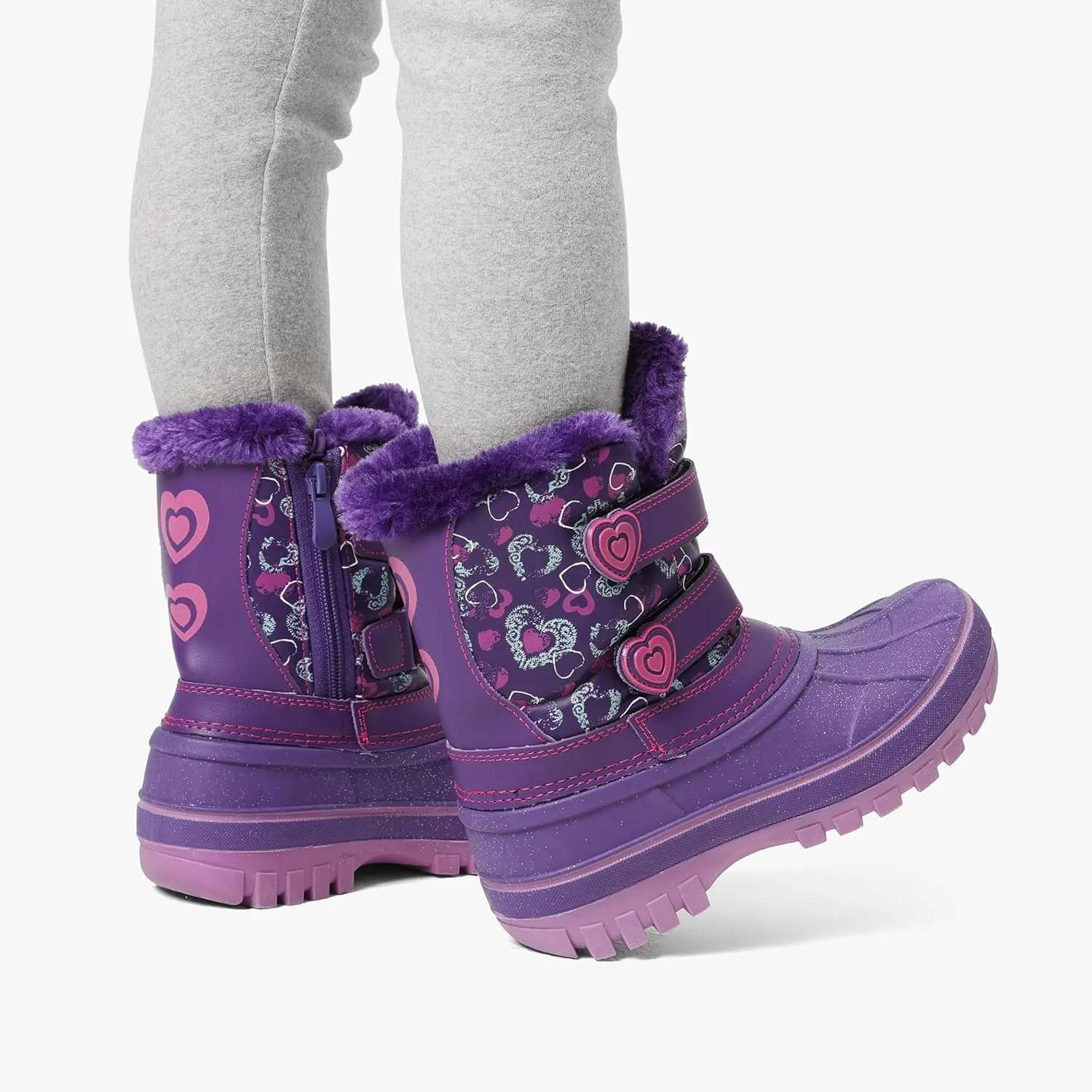 DREAM PAIRS Boys Girls Snow Boots Water-Resistant Outdoor Sport Warm Cozy Anti-Slip Cute Ankle Winter Shoes for Toddler/Little/Big Kid