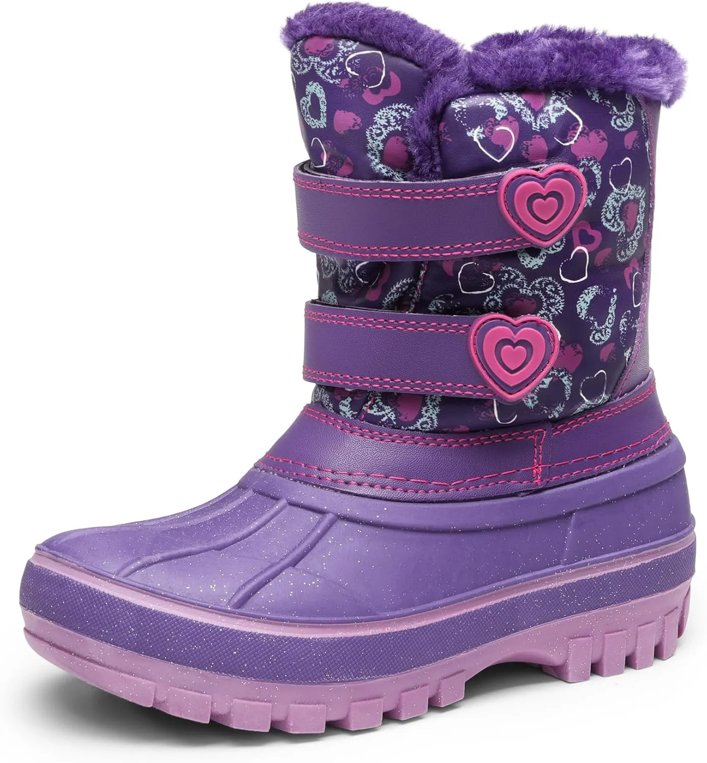 DREAM PAIRS Boys Girls Snow Boots Water-Resistant Outdoor Sport Warm Cozy Anti-Slip Cute Ankle Winter Shoes for Toddler/Little/Big Kid