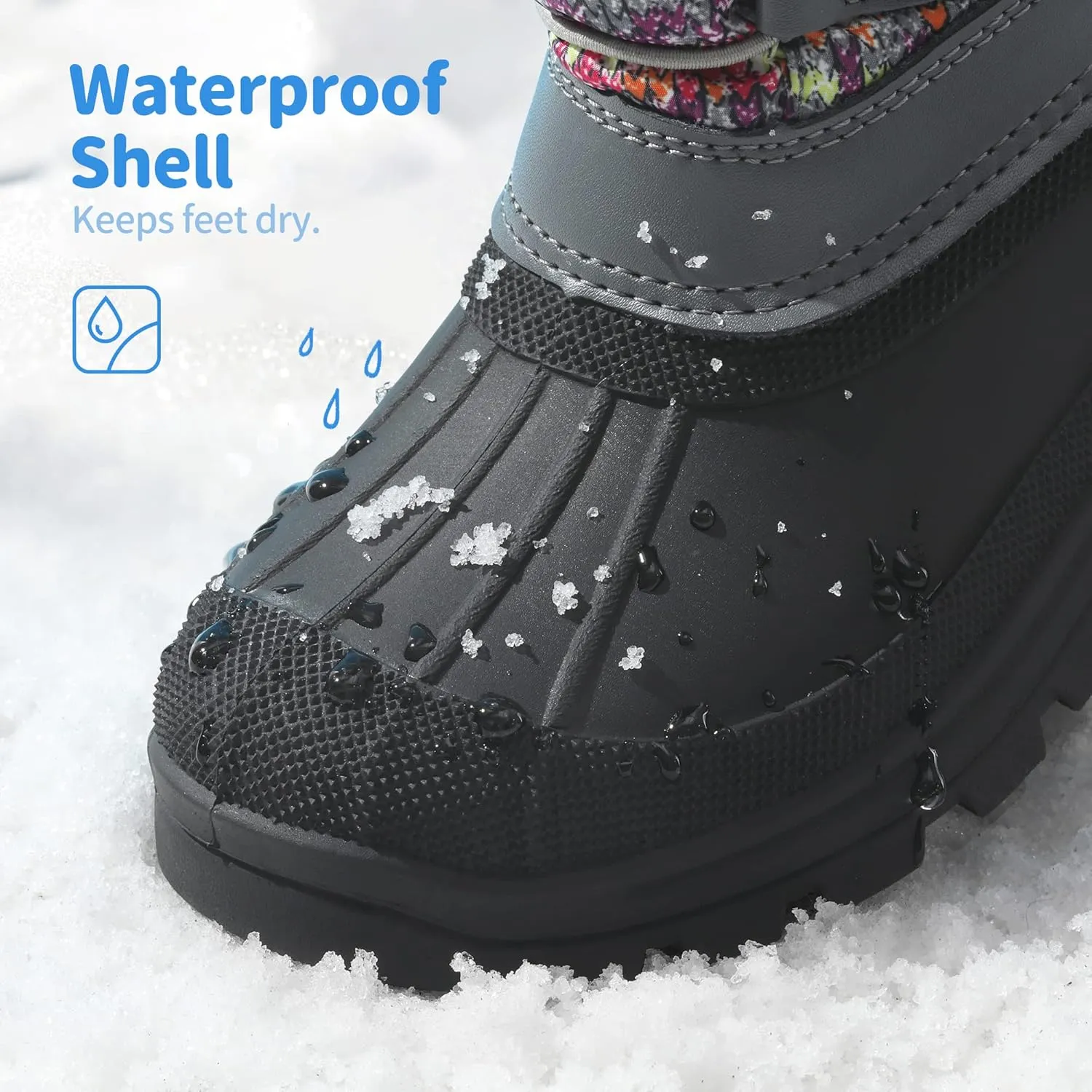 DREAM PAIRS Boys Girls Snow Boots Water-Resistant Outdoor Warm Cozy Anti-Slip Mid Calf Faux Fur Lining Insulated Winter Shoes for Little/Big Kids