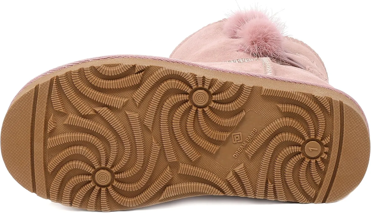 DREAM PAIRS Girls Boots Kids Boys Winter Snow Suede Mid Calf Boots Faux Fur Lined FuzzyChic Kid's Lolly for Little Kid/Big Kid