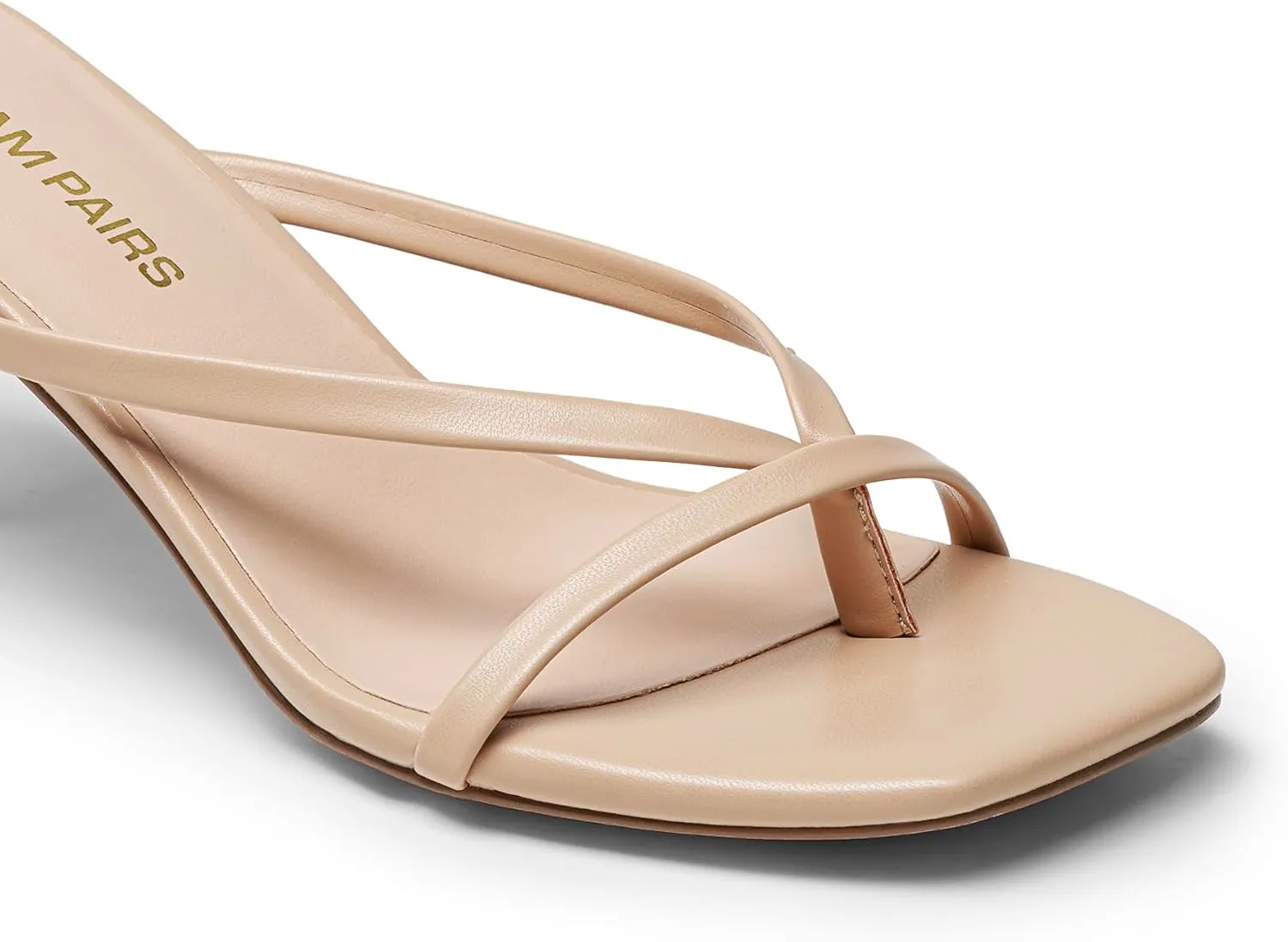 DREAM PAIRS Heels for Women Flip Flops Kitten Low Heels Open Square Toe Thong Heeled Sandals, Sexy Fashion Comfort Shoes for Party Casual Slides