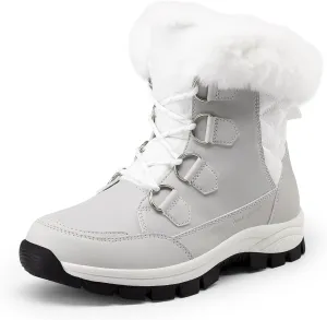 DREAM PAIRS Waterproof Snow Boots for Women, Faux Fur Cozy Warm Insulated Winter Boots Lace Up Mid-Calf Outdoor Shoes for Walking Hiking