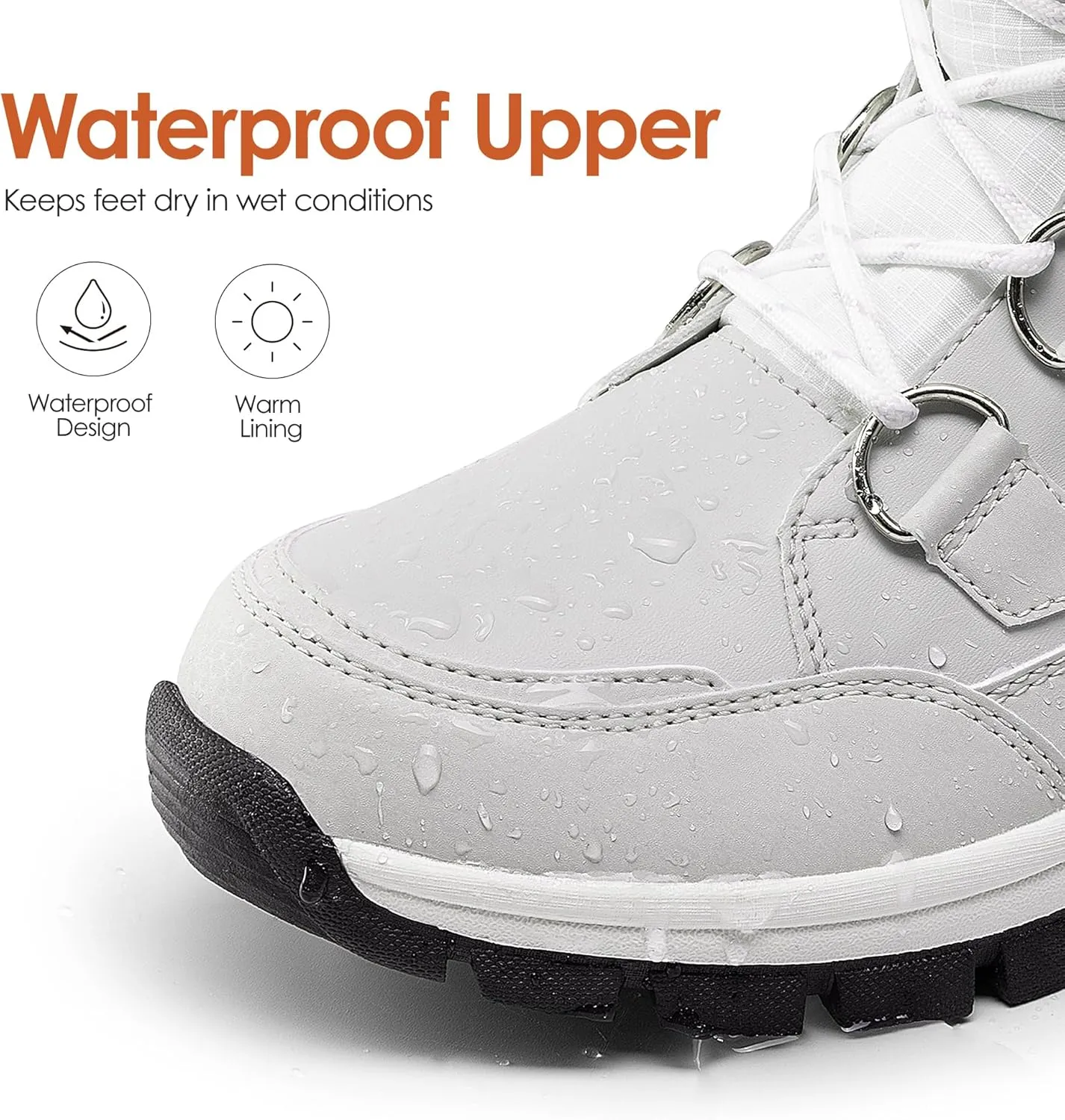 DREAM PAIRS Waterproof Snow Boots for Women, Faux Fur Cozy Warm Insulated Winter Boots Lace Up Mid-Calf Outdoor Shoes for Walking Hiking