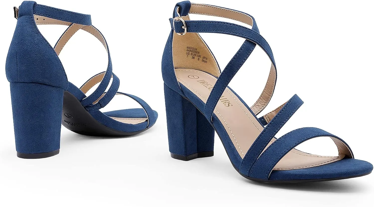DREAM PAIRS Women’s Ankle Strap Dress Pump Low Chunky Heel Sandals