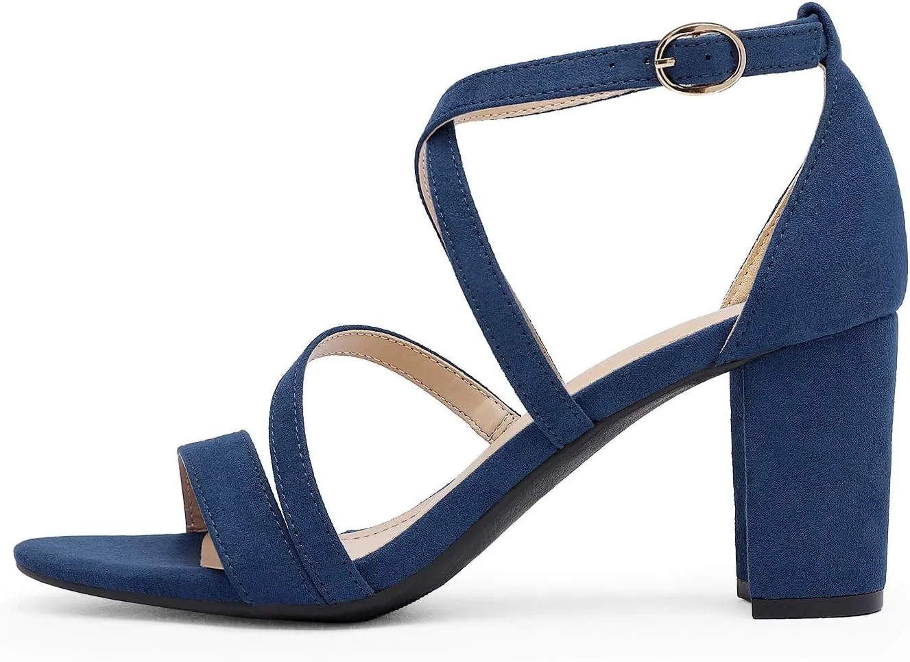 DREAM PAIRS Women’s Ankle Strap Dress Pump Low Chunky Heel Sandals