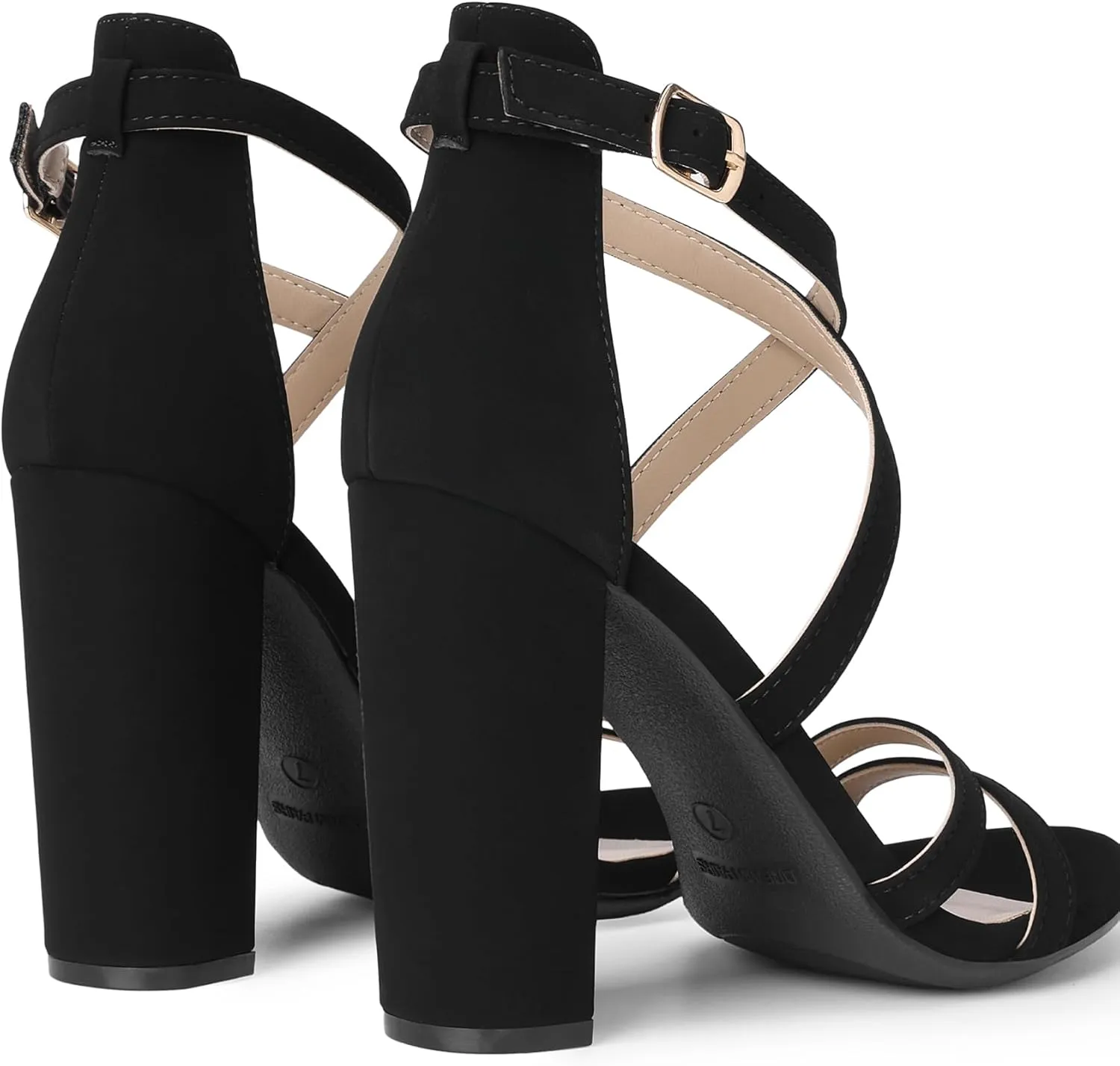 DREAM PAIRS Womens Chunky Heels 4 inch High Multi Strap Soft Comfort Block Heeled Sandals for Prom Dancing Wedding