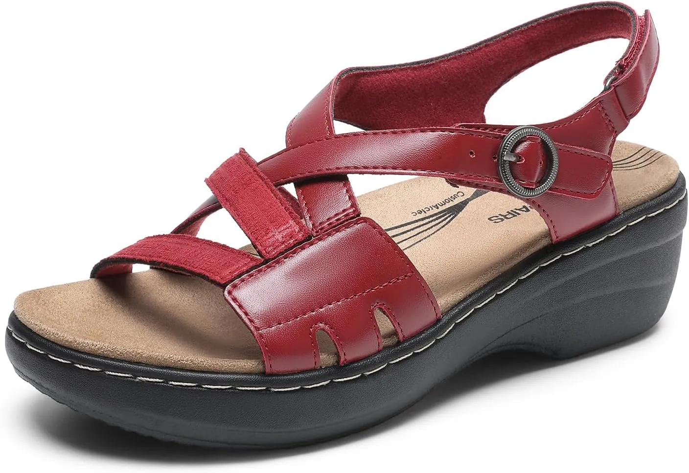 DREAM PAIRS Women's Comfortable Arch Support Wedge Sandals Open Toe Summer Walking Shoe