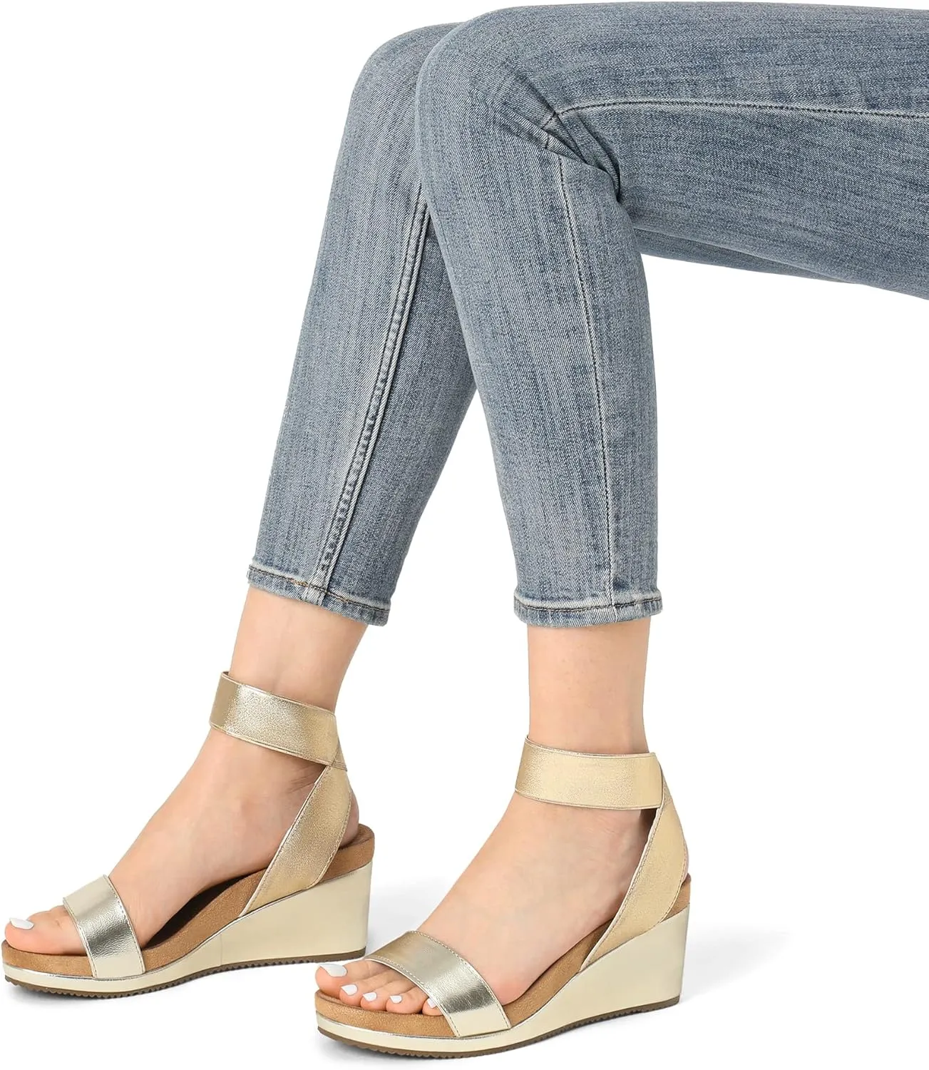 DREAM PAIRS Womens Elastic Ankle Strap Open Toe Platform Wedge Sandals Comfortable Summer Shoes