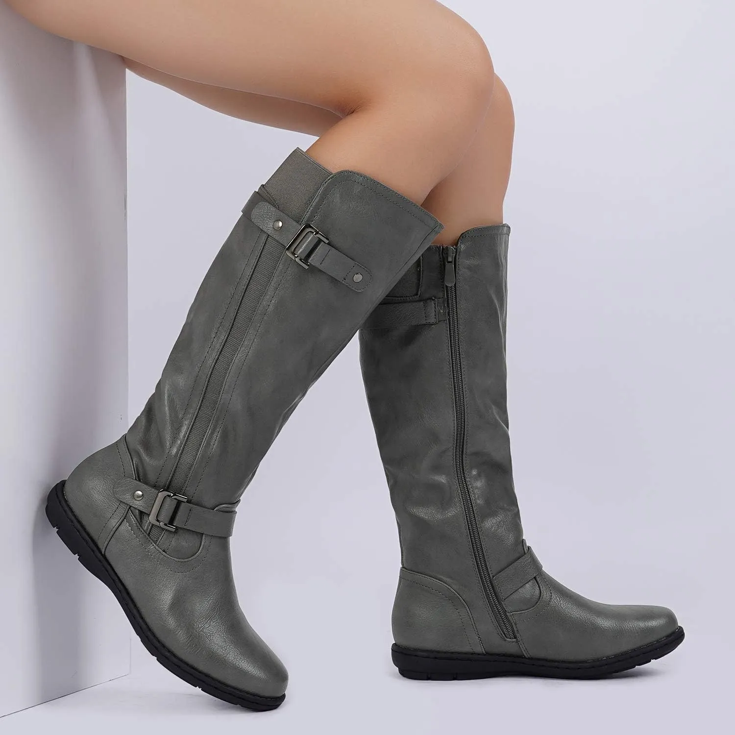 DREAM PAIRS Women's Faux Fur-Lined Knee High Winter Boots Fall Tall Boots