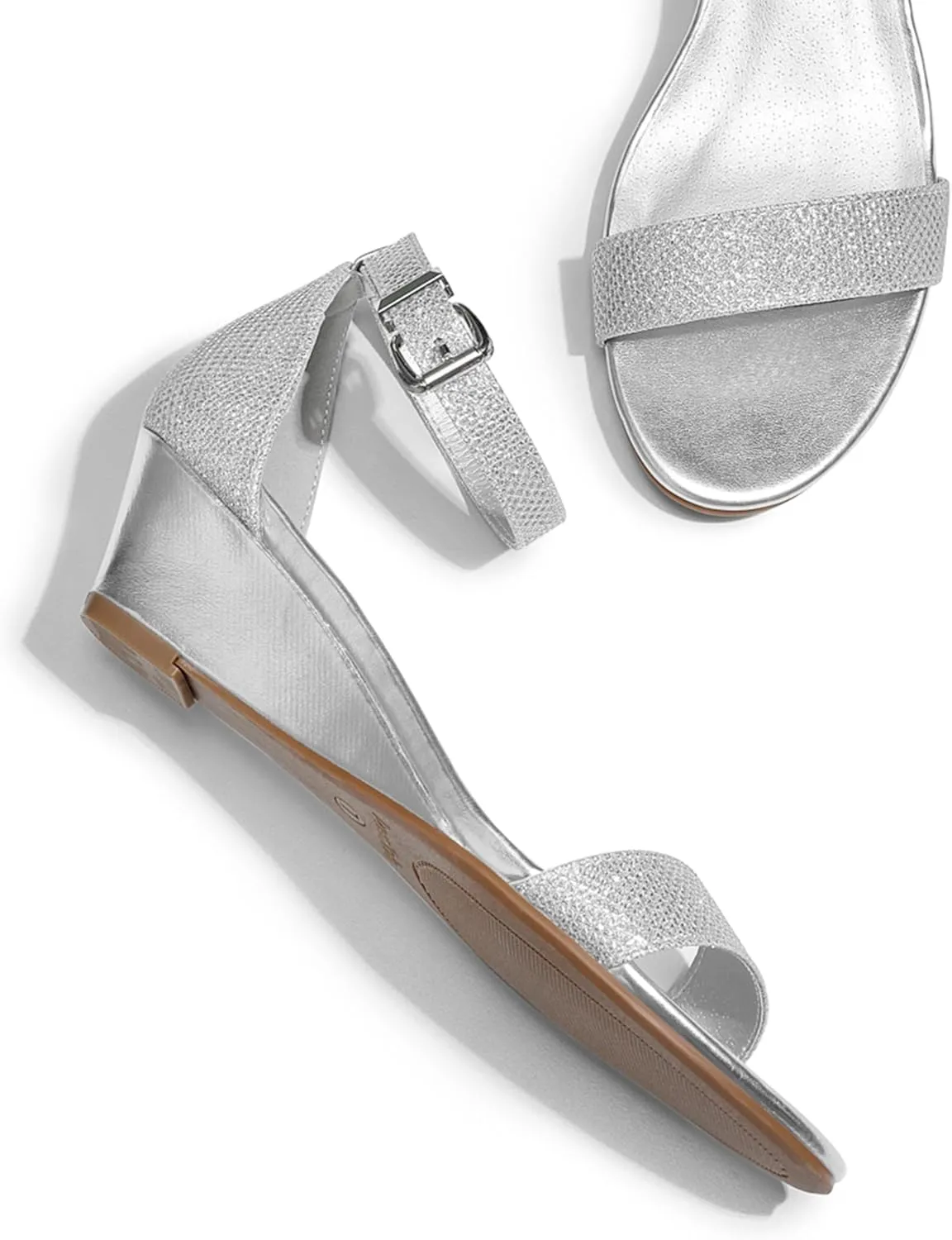 DREAM PAIRS Women's Ingrid Ankle Strap Low Wedge Sandal