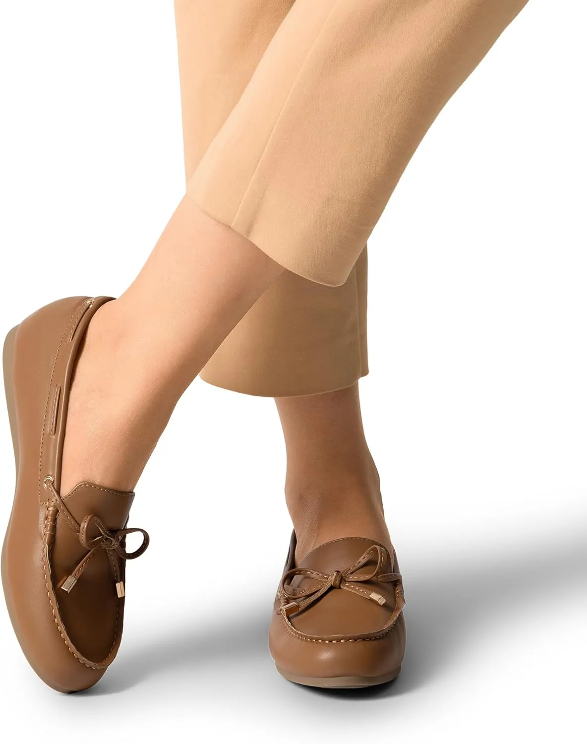 DREAM PAIRS Women's Loafers Comfortable Dressy Slip-on Business Casual Work Shoes Bow-Knot Office Driving Round Toe Flats Loafers