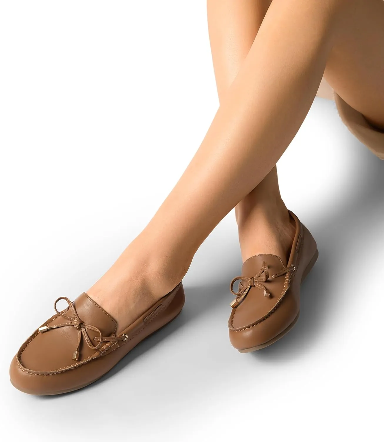 DREAM PAIRS Women's Loafers Comfortable Dressy Slip-on Business Casual Work Shoes Bow-Knot Office Driving Round Toe Flats Loafers