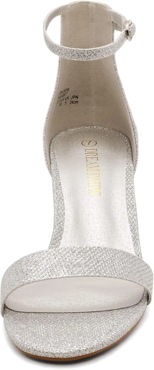 DREAM PAIRS Womens Low-Chunk Low Heel Pump Sandal