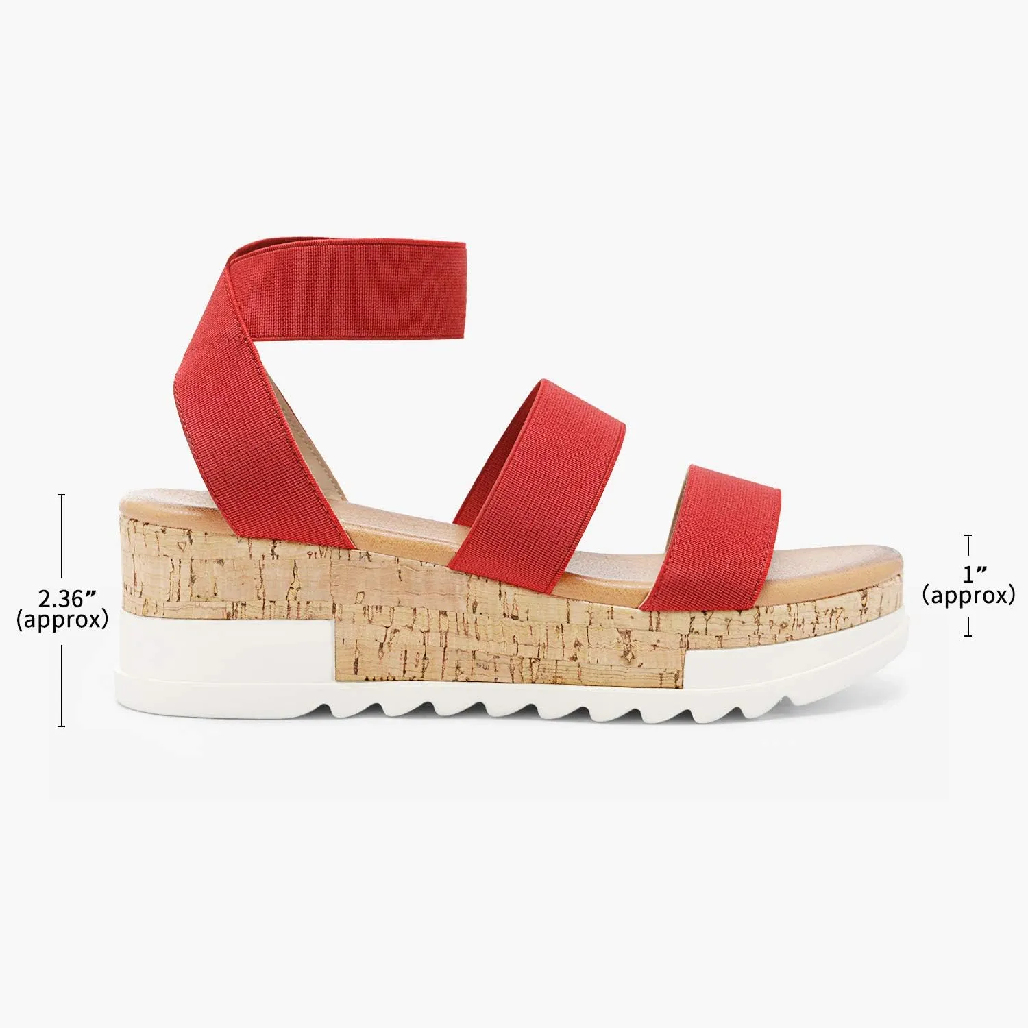 DREAM PAIRS Women's Open Toe Ankle Strap Casual Flatform Platform Wedges Sandals